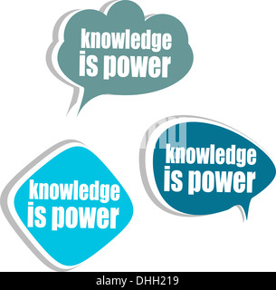 knowledge is power. Set of stickers, labels, tags. Template for ...