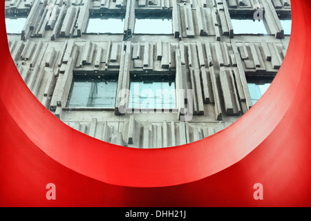 Selective view of brutalist architecture from skylight window Stock Photo