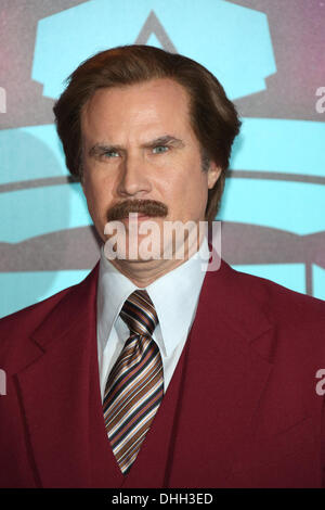US actor Will Ferrell arrives as character Ron Burgundy at the MTV Europe Music Awards 2013 ceremony in the Ziggo Dome, Amsterdam, the Netherlands, 10 November 2013.  Photo: Hubert Boesl/dpa Stock Photo
