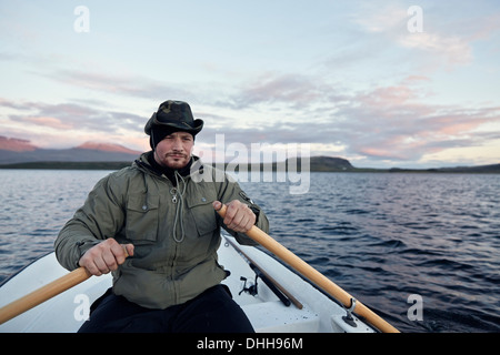 Man on fishing trip Stock Photo