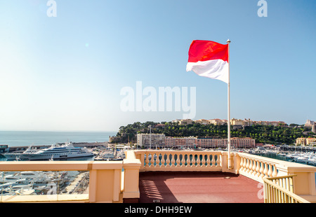 National flag of of the Principality of Monaco Stock Photo