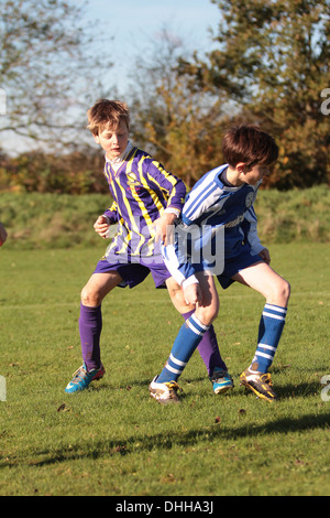 Under 12's Sunday League football match Stock Photo