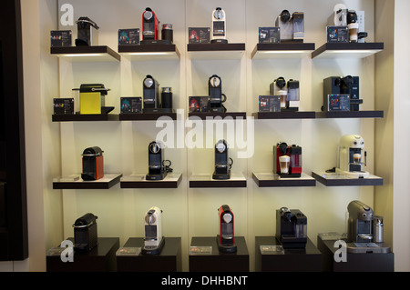 Display of kitchen appliances such as coffee machines or microwaves in ...