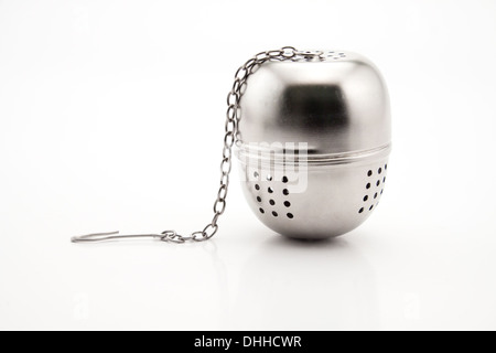 Stainless Steel Tea Infuser on white background Stock Photo