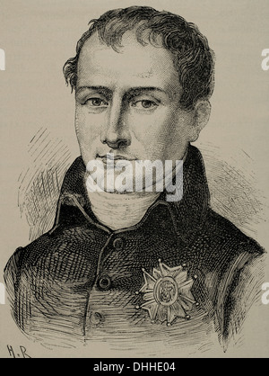 Joseph Bonaparte, 1768-1844, French King of Naples 1806-1808, of Spain 1808-1813. Brother of Napoleon I. Engraving. Stock Photo