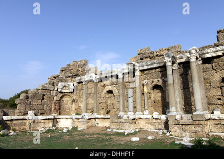 roman ruins in Side Stock Photo