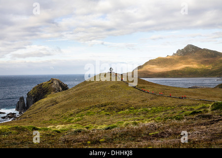 Memorial for castaways at Cape Horn, Cape Horn National Park, Cape Horn Island, Terra del Fuego, Patagonia, Chile, South America Stock Photo