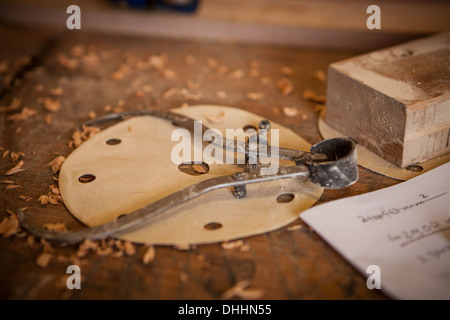 In a cabinet makers workshop, some close ups of tools of the trade Stock Photo