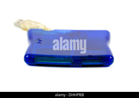 Blue Card Reader on white background Stock Photo