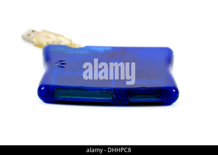 Blue Card Reader on white background Stock Photo