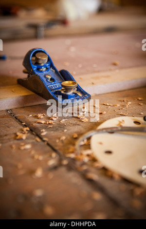 In a cabinet makers workshop, some close ups of tools of the trade Stock Photo