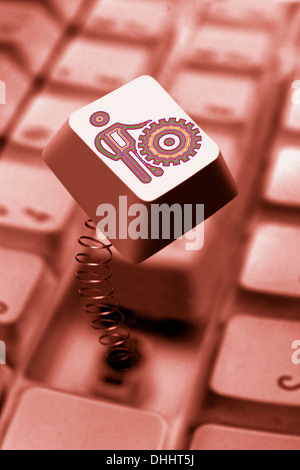 Engineer Symbol Computer Key Springing Up Stock Photo - Alamy