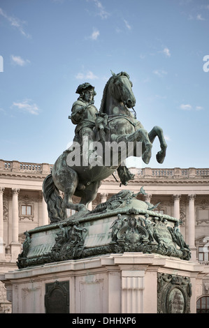 Equestrian statue of Prince Eugen in front of Neue Hofburg, Vienna, Austria, Europe Stock Photo