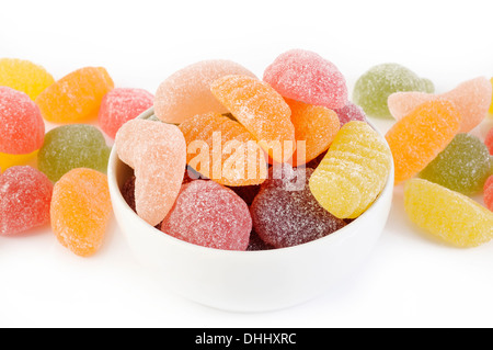 colorful jelly candies isolated on white Stock Photo