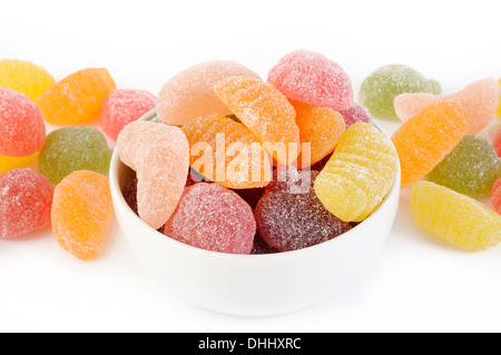 Colorful jelly candies isolated on white background Stock Photo - Alamy