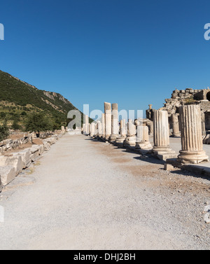 Ephesus a street lined with columns in Ephesus, an city in Ancient Greece now in Turkey Stock Photo