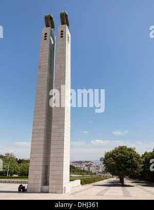 Monument to Carnation Revolution in the Edward VII Park, Lisbon, Portugal. Stock Photo