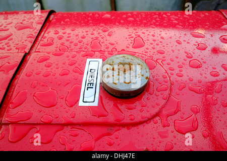 Close-up detail of a restored International Harvester tractor. Devon,UK Stock Photo