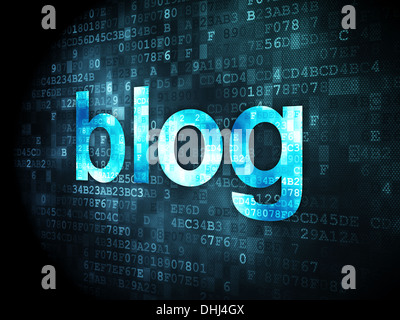 SEO web development concept: Blog on digital background Stock Photo - Alamy