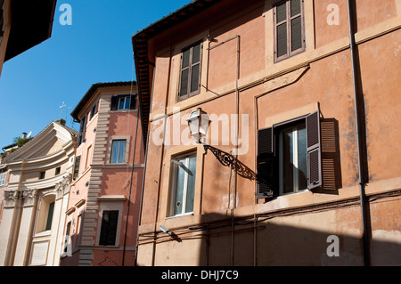 Lantern on old house, Trastevere, Rome, Italy Stock Photo