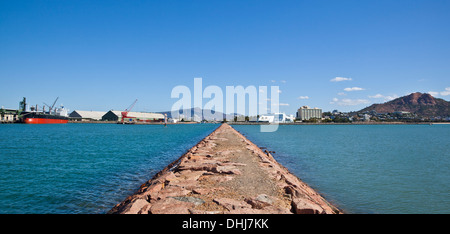 Australia, North Queensland, Port of Townsville seen from the Western Breakwater Stock Photo