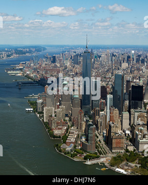 aerial photograph Battery Park City, One World Trade Center, Lower Manhattan, New York City Stock Photo