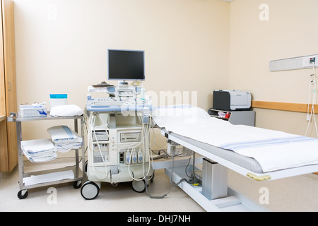 Ultrasound Machine And Bed In Hospital Stock Photo