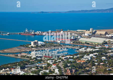 Australia, Queensland, Townsville, aerial view of Breakwater Marina and the Port of Townsville Stock Photo