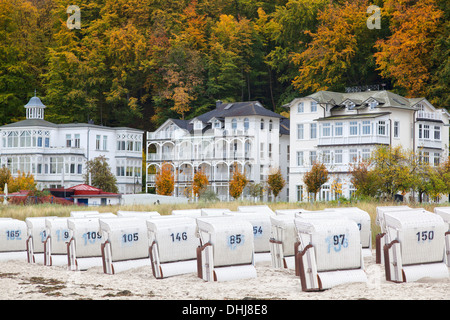 Beach chairs in Binz on the island of Rügen, Germany Stock Photo