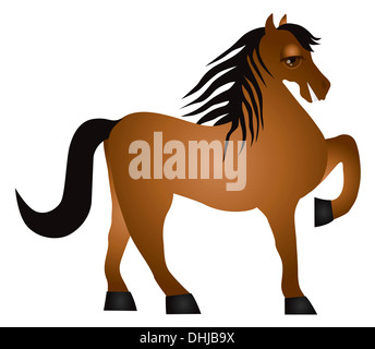 Horse Forward Pose Side View Isolated on White Background Illustration Stock Photo