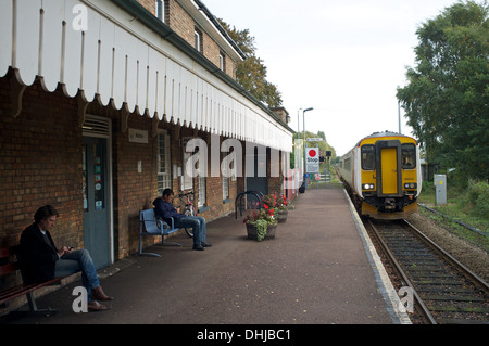 Melton railway station on the 49-mile East Suffolk branch line running from Lowestoft to Ipswich, Suffolk, UK. Stock Photo