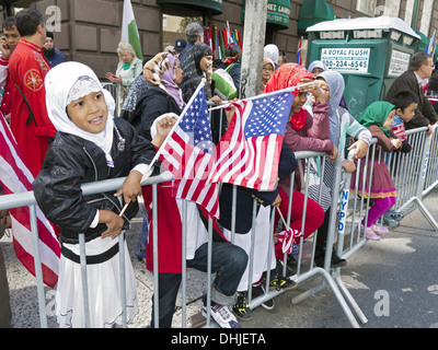 Indonesian children at the Annual Muslim Day Parade, New York City, 2013. Stock Photo