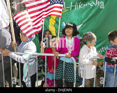 Indonesian children at the Annual Muslim Day Parade, New York City, 2013. Stock Photo