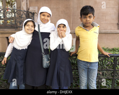 Schoolchildren of Afghani, Pakistani and Indian descent at Annual Muslim Day Parade, New York City, 2013. Stock Photo