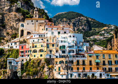 View of Amalfi. Amalfi is a charming, peaceful resort town on the scenic Amalfi Coast of Italy. Stock Photo