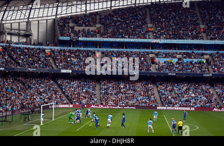 Manchester City v Everton Premiership football match, Etihad Stadium, Manchester, England, United Kingdom. Stock Photo