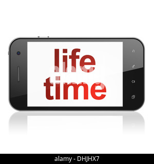 Timeline concept: Life Time on smartphone Stock Photo