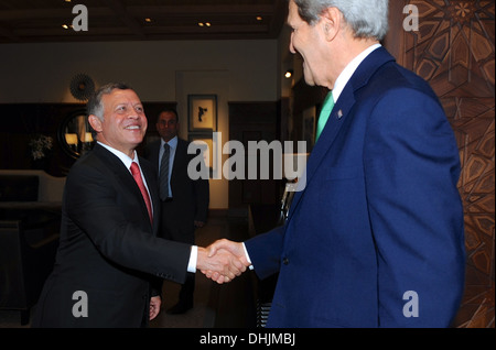 Jordanian King Abdullah Ii, In The Presence Of Crown Prince Hussein Bin 