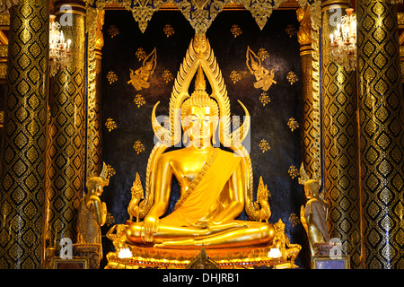 Phra Buddha Chinnarat at Phra Si Rattana Mahathat temple ,Phitsanulok Province, Thailand. Stock Photo
