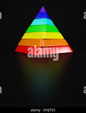 Twisted Pyramid out of Spectral Colours Stock Photo