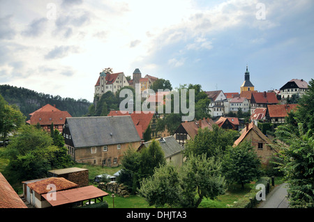 The town of Hohnstein in the saxonien switzerland, saxony, Germany, Europe Stock Photo