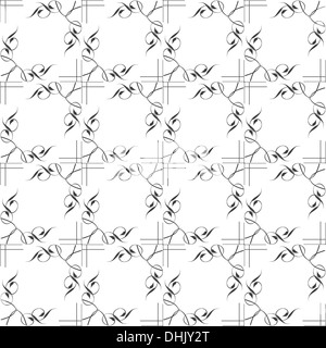 black and white geometric seamless patterns Stock Photo