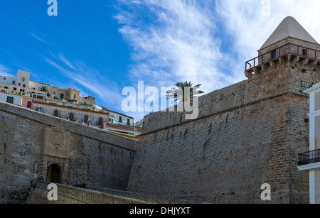 Europe, Spain,  Balearic islands, Eivissa (Ibiza) old town (Dalt Vila) the Portal De Ses Taules Stock Photo