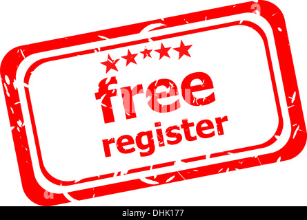 free register red stamp Stock Photo