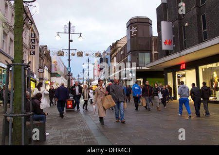 Shoppers on Northumberland Street, Newcastle, Tyne and Wear. Stock Photo