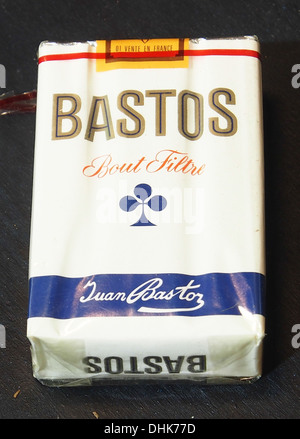 bastos cigarette The Bastos Bout Filter cigarettes packet is a vintage tobacco product  featuring Juan Bastor branding. It is part of the global cigarette market,  offering smokers a filtered cigarette option Stock Photo -