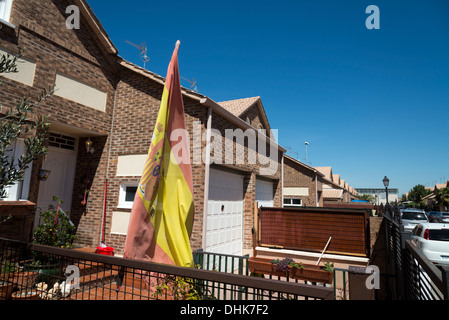 New build houses in the town of Villanueva de la Torre in Guadalajara municipality, Spain Stock Photo