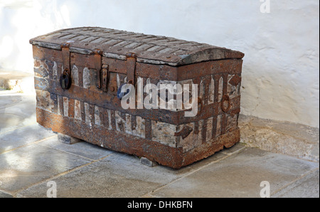 An old parish chest in the church of SS Peter and Paul at Salle, Norfolk, England, United Kingdom. Stock Photo