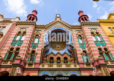 The outside of the Jubilee Synagogue (also known as the Jerusalem Synagogue) in Prague. Stock Photo