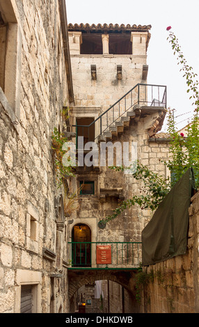 Supposed house and birthplace of Marco Polo in Korcula, Croatia Stock Photo